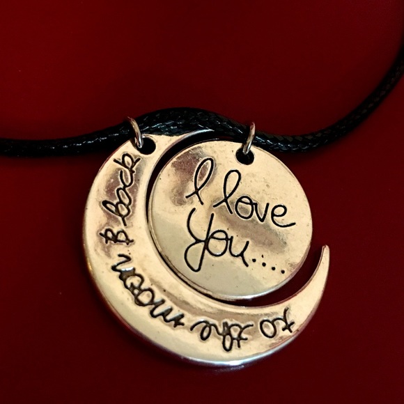 Cord Necklace—I Love You To The Moon and Back - Picture 1 of 5